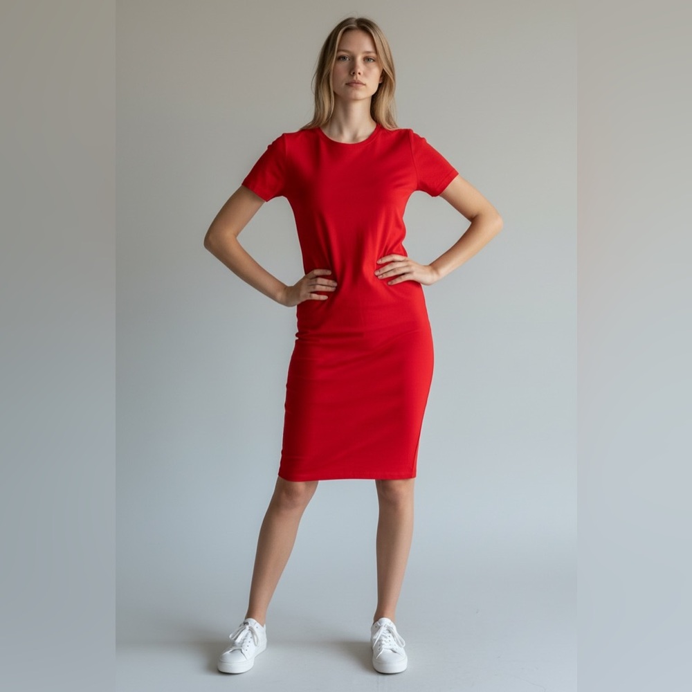 Zara Vibrant Red Midi Dress